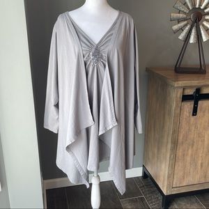 Woman Within Long Sleeve Blouse with Sequins